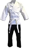 Budodrake Kempo-Karate-Anzug weiß/schwarz (170)