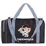Sporttasche Taekwondo TKD Tae Kwon Do, Kinder Kids small klein Taschen Bag, schwarz grau,...