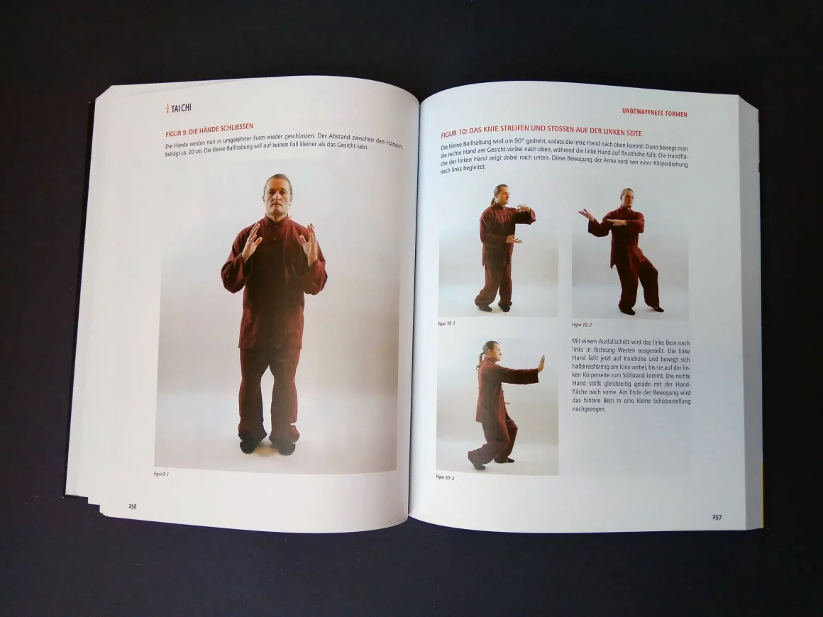 Tai Chi das komplette Trainingsbuch – Tai Chi Figuren – Die Hände schließenund das Knie Streifen und Stossen auf der linken Seite