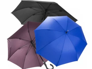 Sicherheitschirm Frauen Rundhaken - geöffnet alle 3 Farben Schwarz, Blau und Aubergine