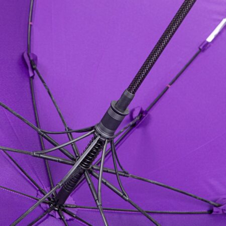 Sicherheitsschirm Frauen Rundhaken Aubergine - geöffnet Carbonstab und Streben