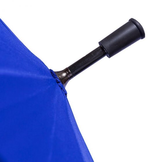 Sicherheitsschirm Frauen Rundhaken Blau- geöffnet Schirmspitze mit Gummikappe