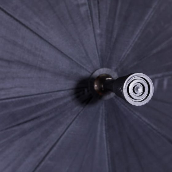 Sicherheitsschirm Gummikappe Herren - von unten geöffneter Schirm