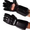 Kwon Escrima Handschuhe Unterarmschutz schwarz - Vorder- und Rückansicht Arme Paar