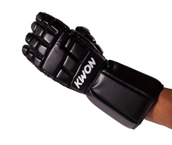 Kwon Escrima Handschuhe Unterarmschutz schwarz - Ansicht von vorne Arm