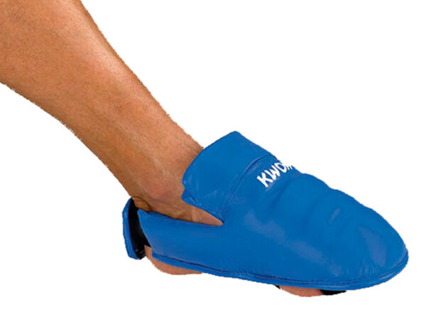Kwon Karate Fußschützer blau - Seitenansicht