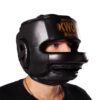 Kwon professional Boxing Kopfschutz mit Nasenbügel schwarz - seitliche Ansicht Kopf