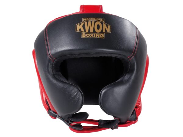 KWON Professional Boxing Sparring Kopfschutz schwarz-rot - Vorderansicht