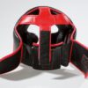 KWON Professional Boxing Sparring Kopfschutz schwarz-rot - Rückansicht Klettband