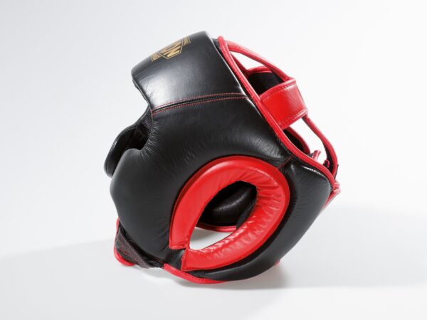 KWON Professional Boxing Sparring Kopfschutz schwarz-rot - Seitenansicht links