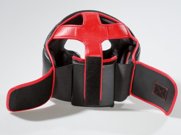 KWON Professional Boxing Sparring Kopfschutz schwarz-rot - Rückansicht