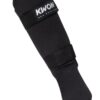 kwon Schienbeinspannschützer Stoff Premium schwarz - Vorderansicht Bein