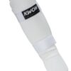 kwon Schienbeinspannschützer Stoff Premium weiss - Vorderansicht Bein