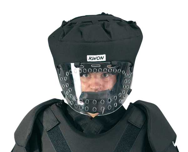 KWON Vollschutzhelm Guard Plus Kopfschützer schwarz - Vorderansicht
