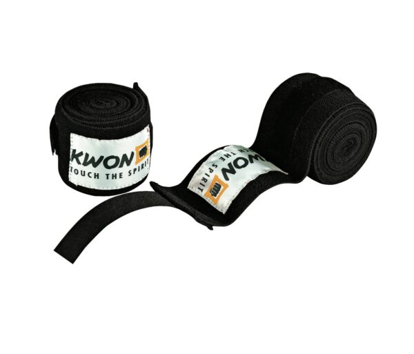 Kwon Boxbandagen unelastisch 4,5m schwarz - Vorderansicht mit Klett