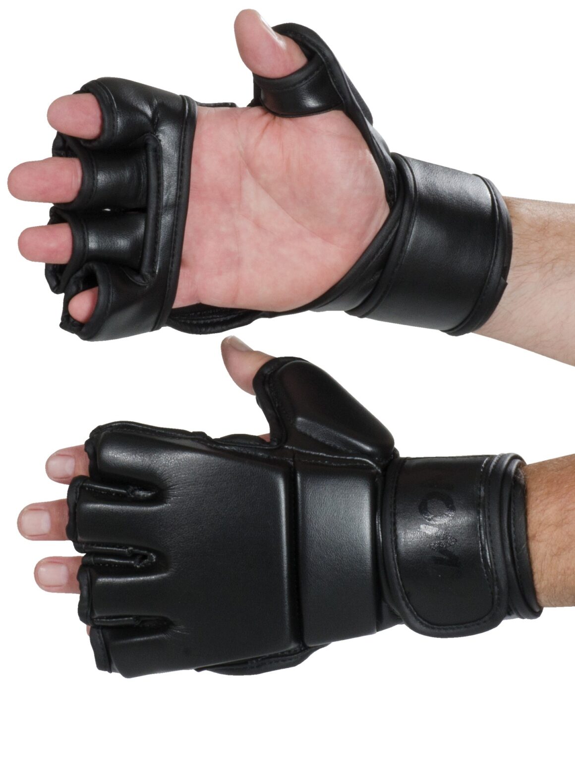 Kwon MMA Handschuhe schwarz - Vorder- und Rückansicht Hand
