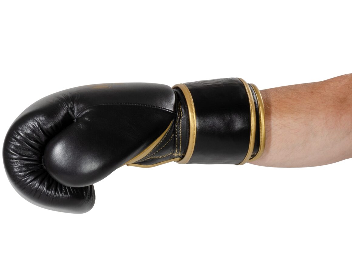 Kwon Professional Boxing Boxhandschuhe Sparring Defensiv schwarz-gold - Seitenansicht