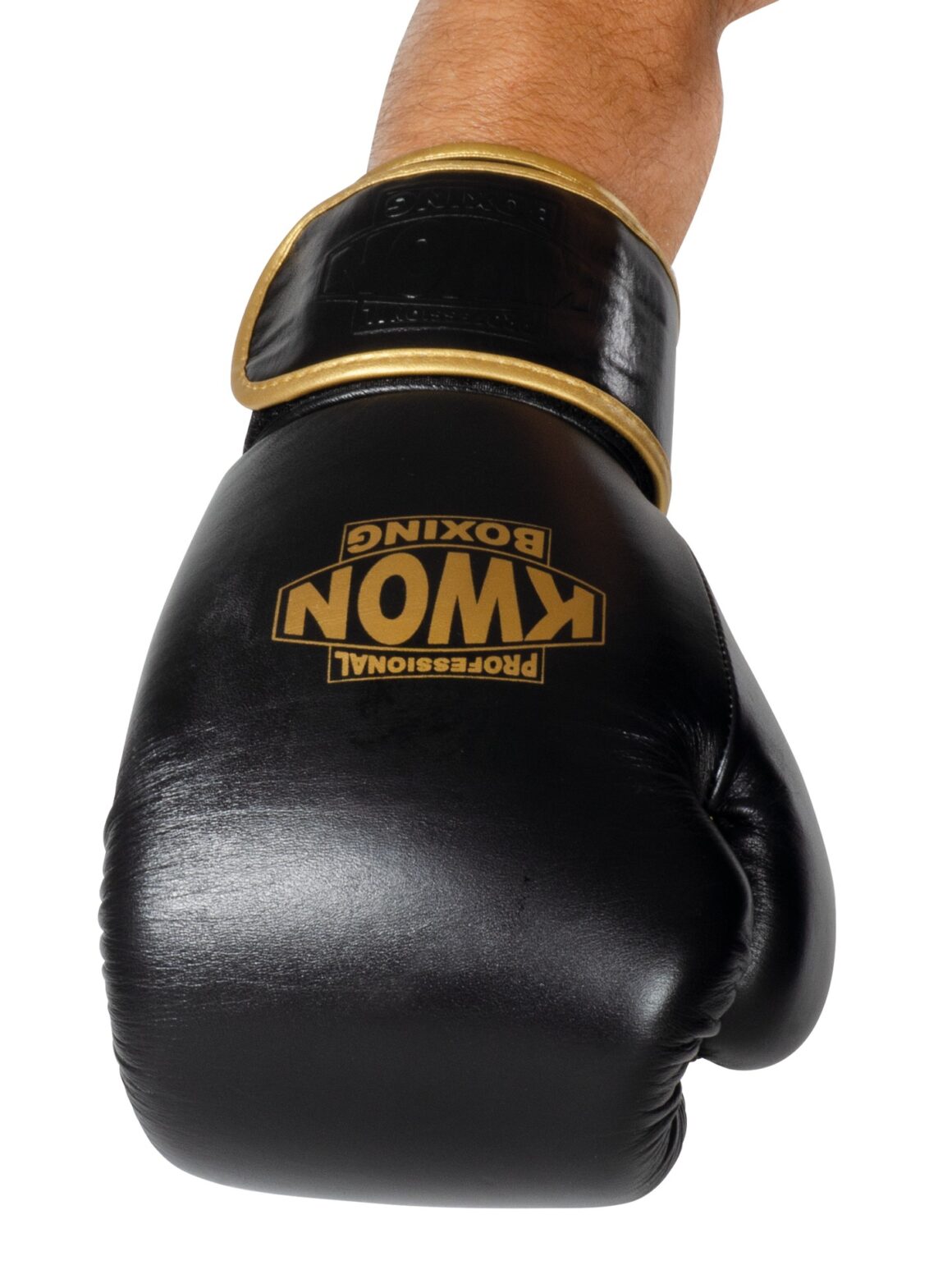 Kwon Professional Boxing Boxhandschuhe Sparring Defensiv schwarz-gold - Ansicht von oben vorne