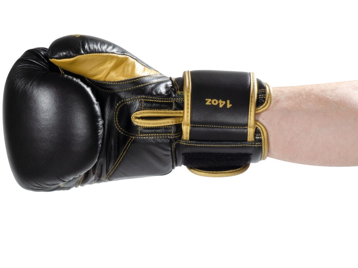 Kwon Professional Boxing Boxhandschuhe Sparring Offensiv schwarz-gold - Seitenansicht innen Faust