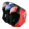 Century C-Gear Integrity Kopfschutz schwarz-weiß, blau-schwarz und rot-gold – Seitenansicht