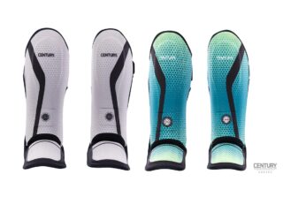 Century Schienbeinschutz C-Gear Sport Discipline schwarz-grau und blaugrün - Vorderansicht