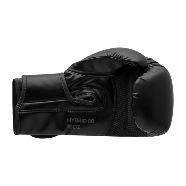 Adidas Hybrid 80 Boxhandschuh schwarz - Innenhand Ansicht liegend seitlich