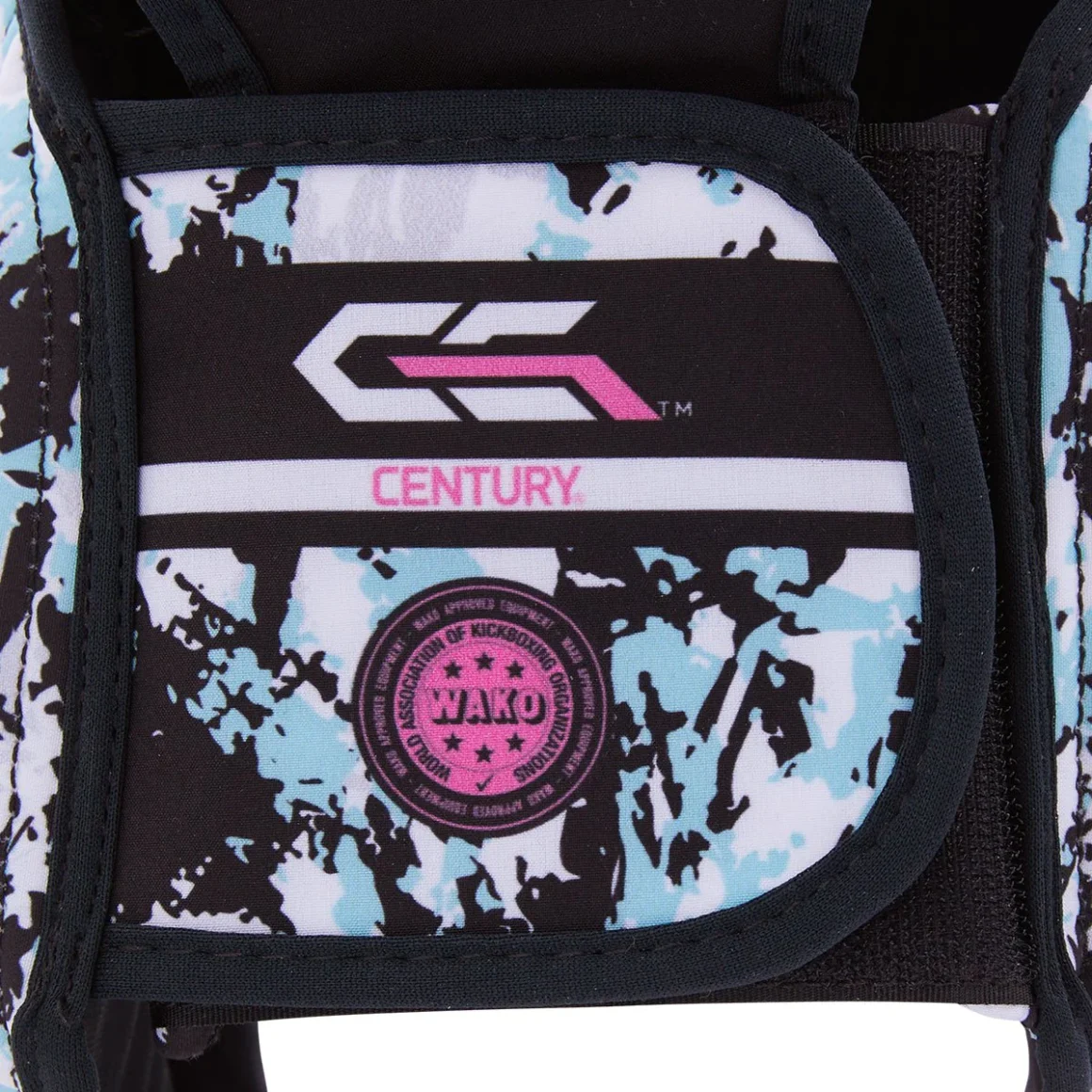 Century Kopfschutz C-Gear Sport Respect weiss-teal – Rückansicht Nahaufnahme
