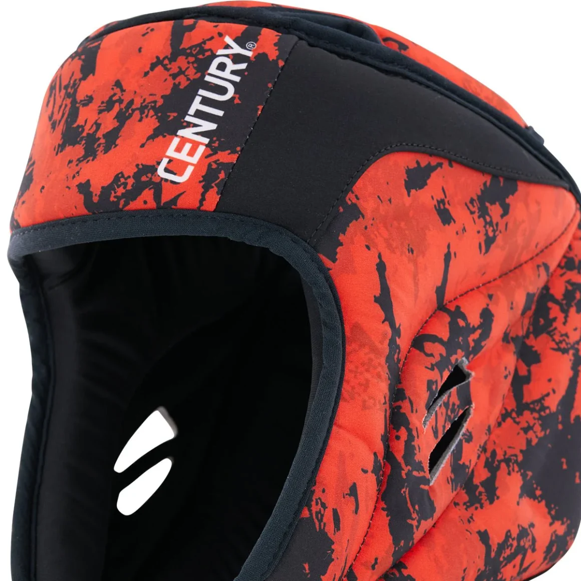 Century C-Gear Sport Respect Kopfschutz rot-schwarz – Seitenansicht Nahaufnahme