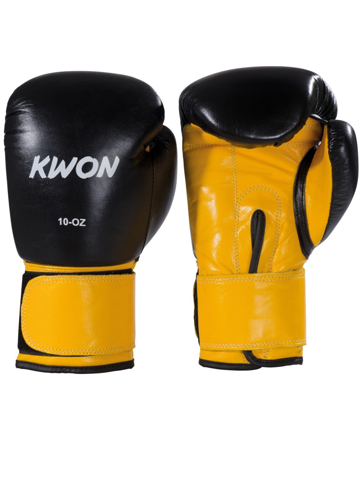 Kwon Boxhandschuhe Knocking schwarz-gelb - Innen- und Rückhand