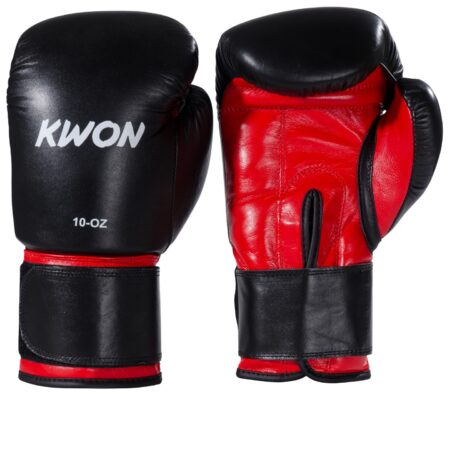 Kwon Boxhandschuhe Knocking schwarz-rot- Innen- und Rückhand