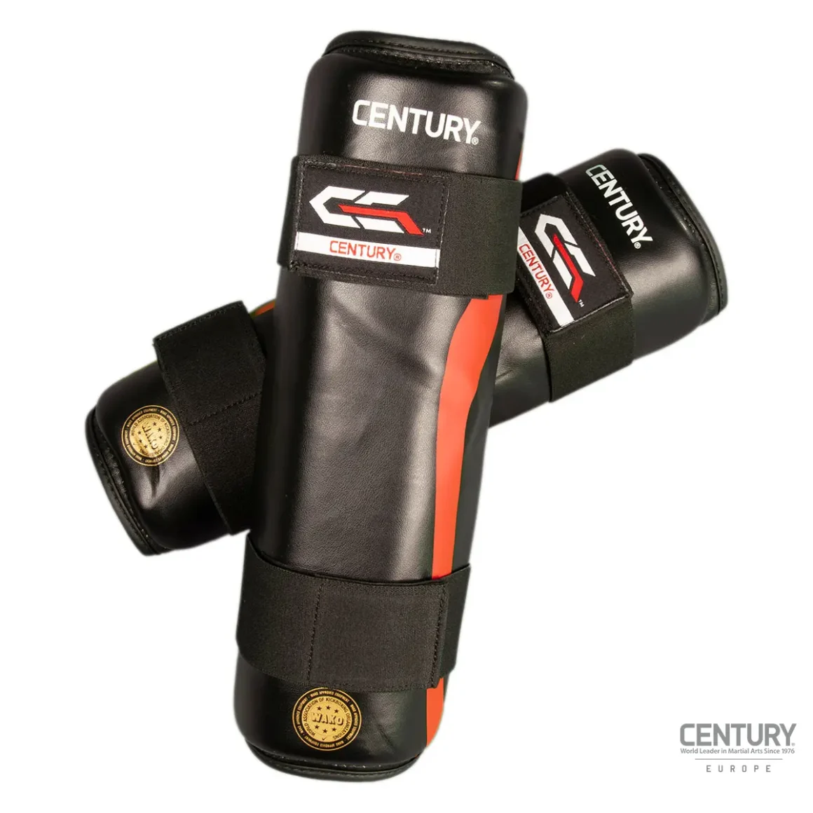 Century Schienbeinschutz C-GEAR Determination schwarz-rot - Vorderansicht aufeinander