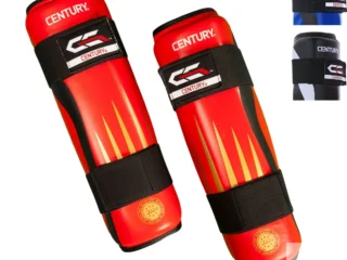 Century Schienbeinschutz C-GEAR Integrity rot-gold, schwarz-blau/weiß - Vorderansicht