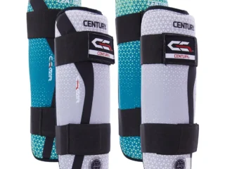 Century Schienbeinschutz C-GEAR Sport Discipline blaugrün und schwarz-grau - Vorderansicht links