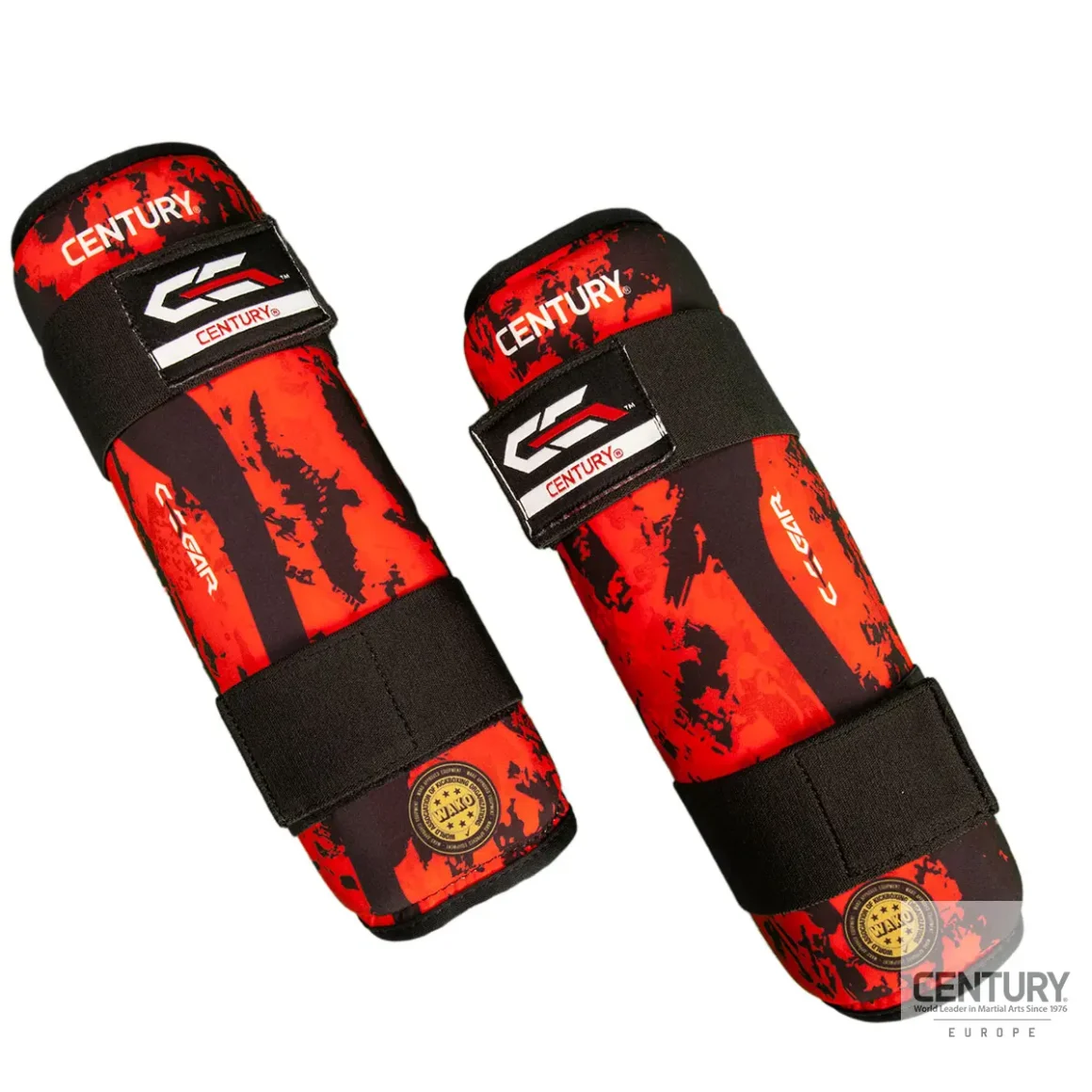 Century Schienbeinschutz C-GEAR Sport Respect schwarz-rot - Vorderansicht