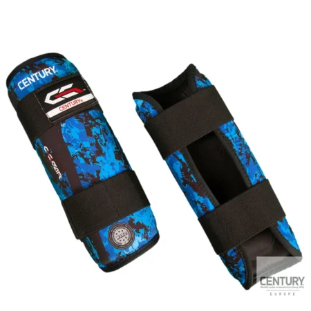 Century Schienbeinschutz C-GEAR Sport Respect schwarz-blau - Vorder- und Rückansicht