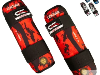 Century Schienbeinschutz C-GEAR Sport Respect schwarz-blau/rot und weiß-blaugrün - Vorderansicht