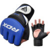 RDX – F12 MMA Handschuhe Grappling blau - Handrücken Faustansicht und Innenseite an Hand