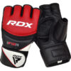 RDX – F12 MMA Handschuhe Grappling rot - Rückhand und Innenhand leicht überdeckt