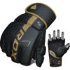 F6 Kara MMA Handschuhe Grappling gold - Faustansicht und Innehand Ansicht