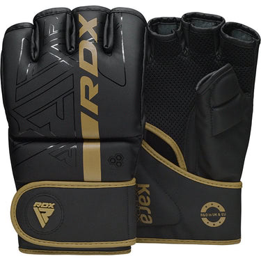 F6 Kara MMA Handschuhe Grappling gold - Rückhand und Innenhand