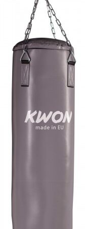 Kwon Boxsack Superstrong gefüllt grau 120 cm - Frontansicht mit Logo