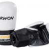 Kwon Clubline Boxhandschuhe Pointer Small Hand 8 oz weiß - Handrücken und Innenseite seitlich liegend