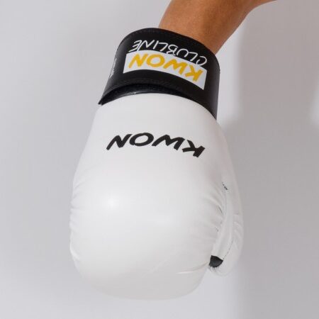 Kwon Clubline Boxhandschuhe Pointer Small Hand 8oz weiß - Handrücken Faust nach vorne zeigend