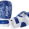 Kwon Kinder Boxhandschuhe Neon blau - Handrücken und Innenseite seitlich liegend