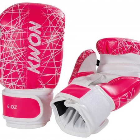 Kwon Kinder Boxhandschuhe Neon pink - Handrücken und Innenseite liegend