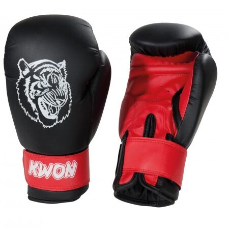 Kwon Kinder Boxhandschuhe Tiger schwarz-rot - Handrücken und Innenseite