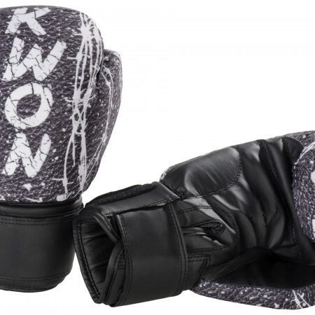 Kwon Kinder Jugend Boxhandschuhe thai barbed 8 oz - Handrücken und Innenseite seitlich liegend