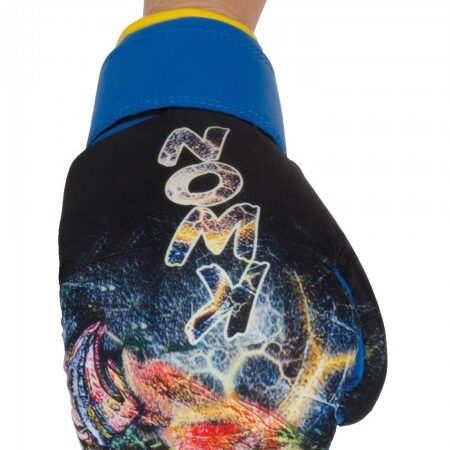 Kwon Kinder Jugend Boxhandschuhe Thai Future 8oz blau - Handrücken Faust nach vorne zeigend