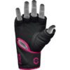 F6 Kara MMA Handschuhe Grappling pink - Innenhand mit Hand