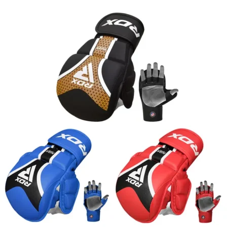 RDX – Shooter Aura Plus T-17 MMA Handschuhe Grappling (schwarz-gold, blau/rot-schwarz)
